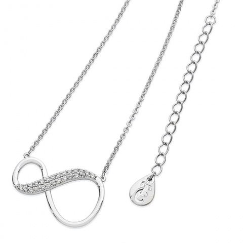 Tipperary Crystal 8 Shape Infinity Pendant Silver