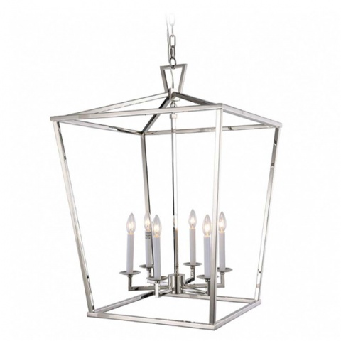 Tipperary Crystal Hampton Six Bulb Silver Lantern