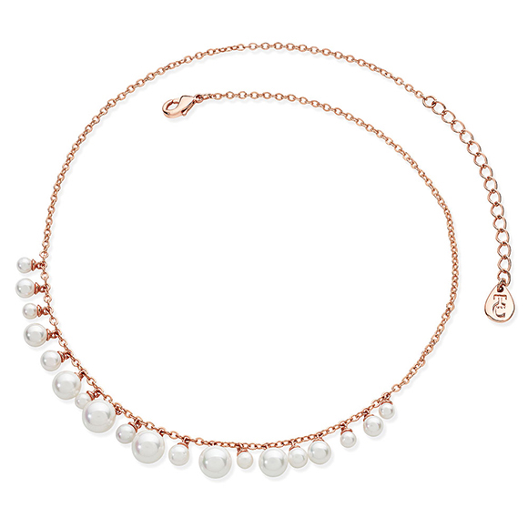 Tipperary Crystal Rose Gold Pearl Grape Necklace