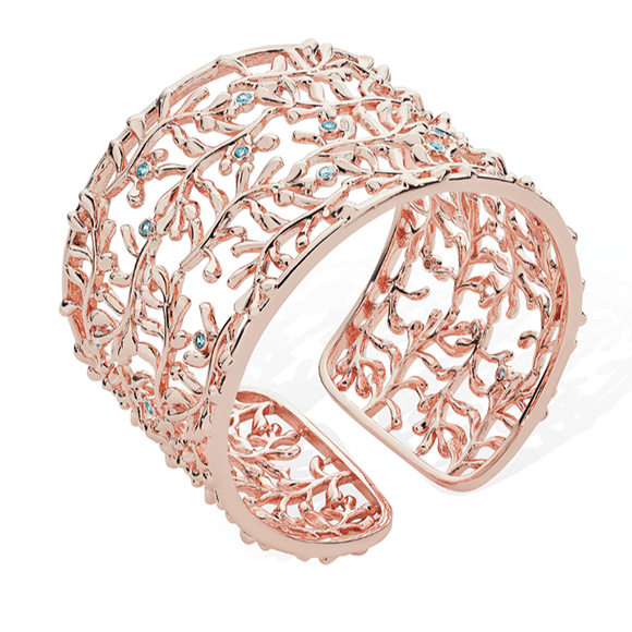 Tipperary Crystal Rose Gold Vine Cuff 