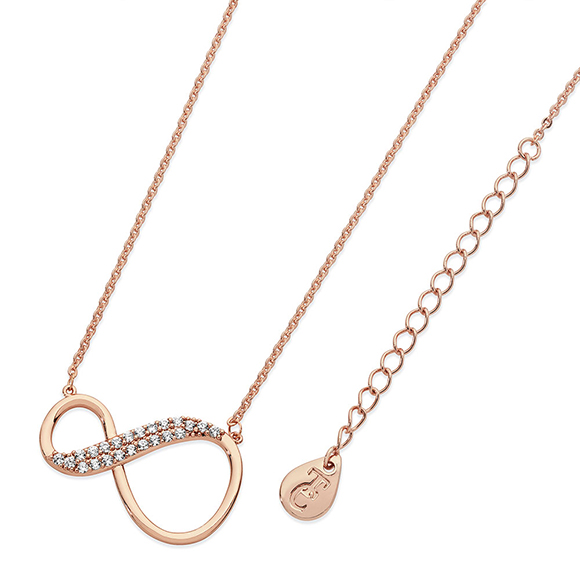 Tipperary Crystal 8 Shape Infinity Pendant Rose Gold