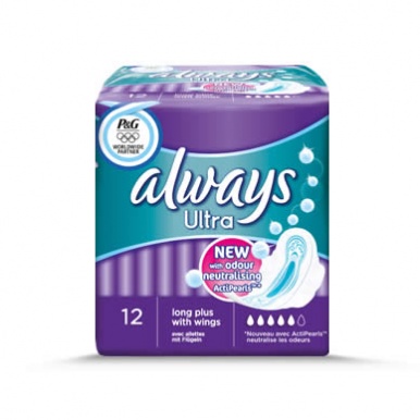 Always Ultra Long Plus with Wings Sanitary Towels 12 Pack