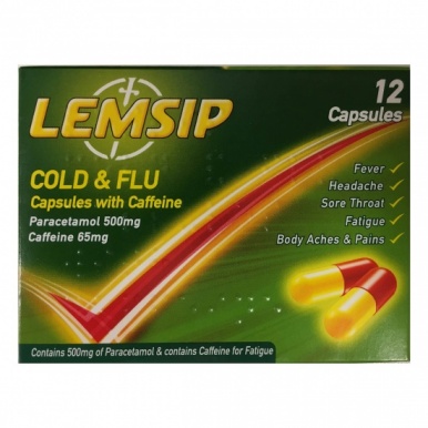 Lemsip Cold & Flu Capsule with Caffeine 12s