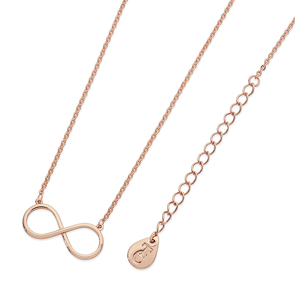 Tipperary Crystal Simple Infinity Pendant Rose Gold