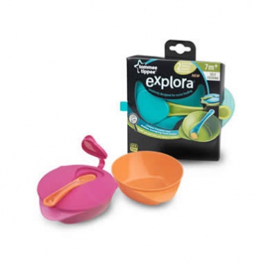 Tommee Tippee Explora Easy Scoop Feeding Bowls with Lid & Spoon
