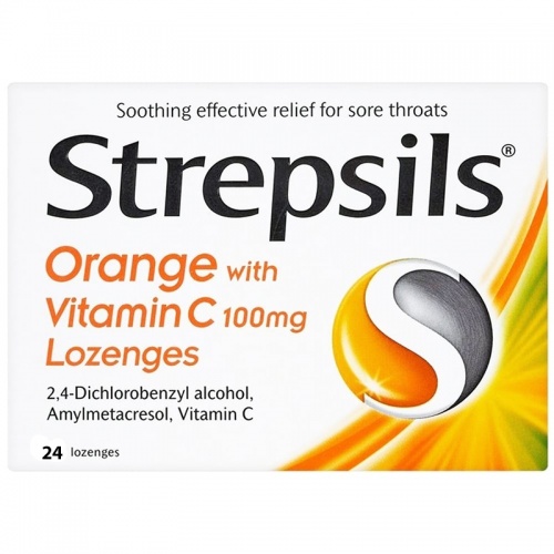 Strepsils Lozenges Orange & Vitamin C 36pk